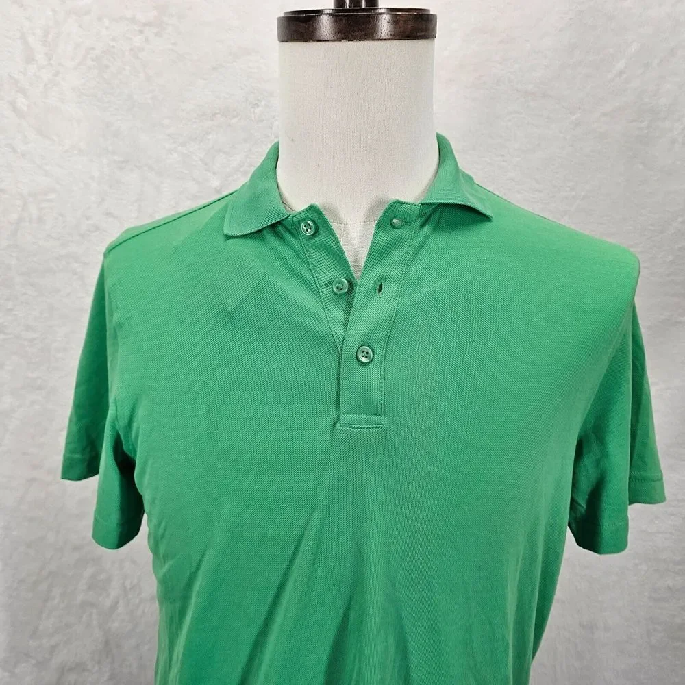 Outdoor Voices Birdie Polo Shirt Mens Size XS Short Sleeve Button Front‎ Green